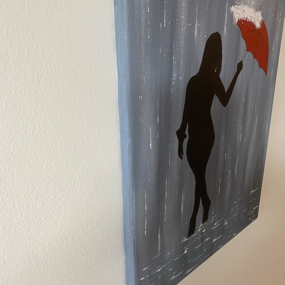 Girl with red umbrella painting recreation - Picture 3 of 3